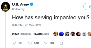 US Army tweet that got unexpected responses