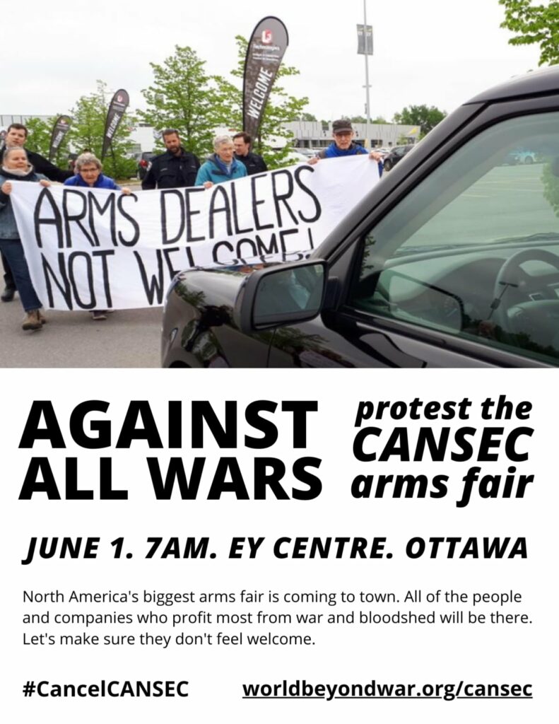 Against All Wars: Protest the CANSEC Arms Fair